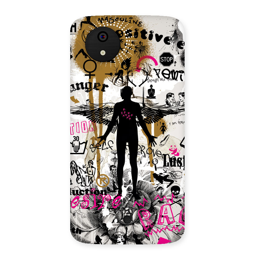 Abstract Words Silhouette Back Case for Micromax Canvas A1