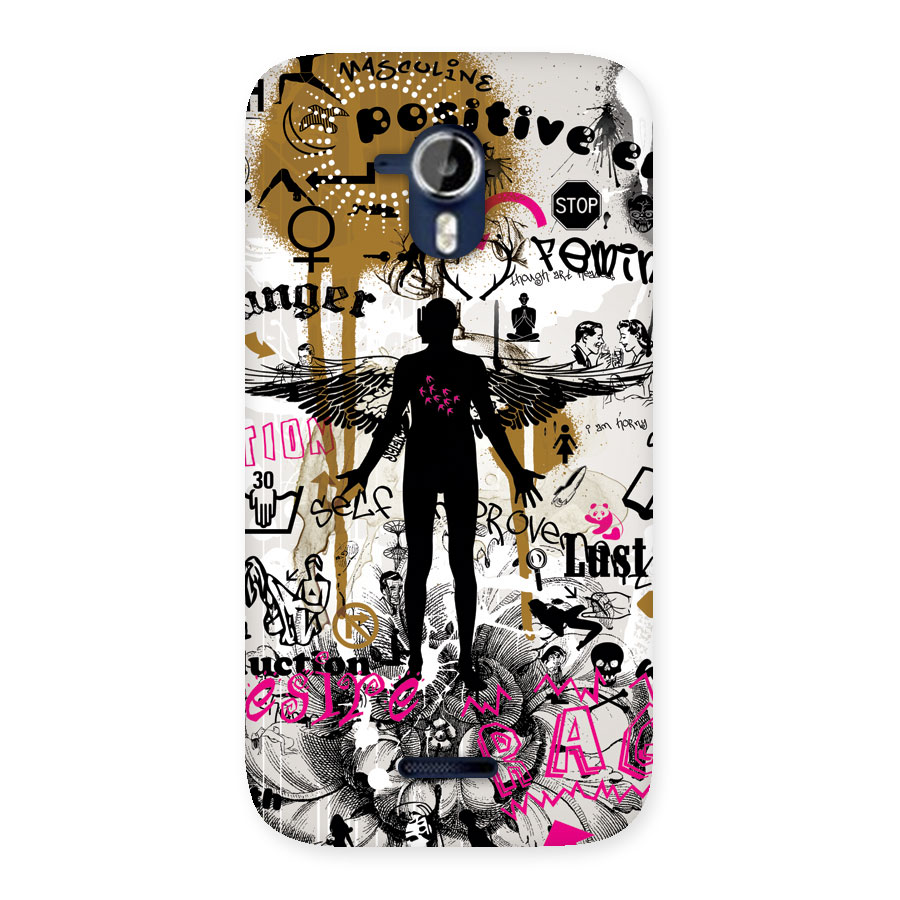 Abstract Words Silhouette Back Case for Micromax Canvas Magnus A117