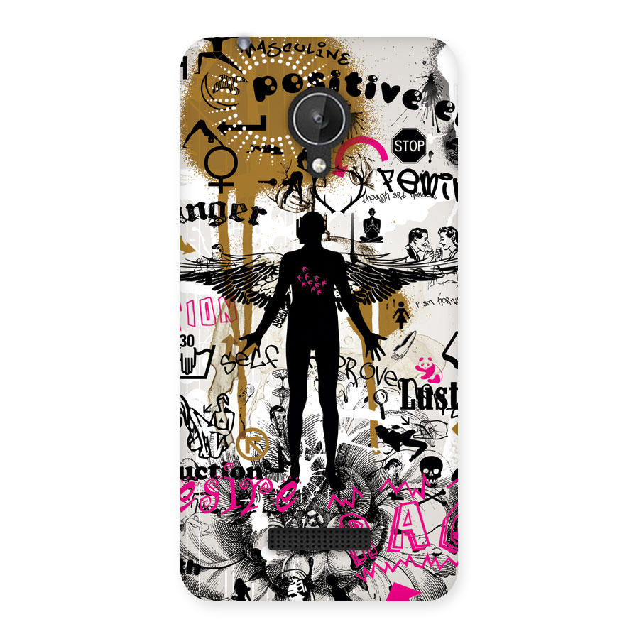 Abstract Words Silhouette Back Case for Micromax Canvas Spark Q380