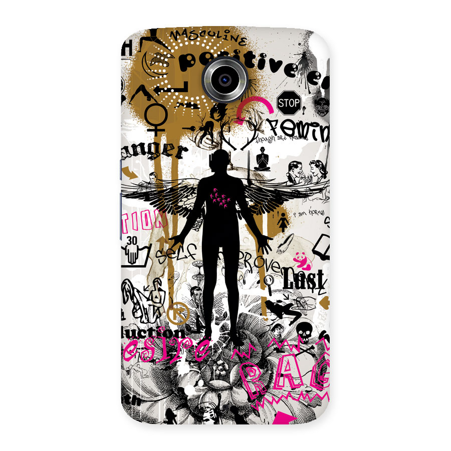 Abstract Words Silhouette Back Case for Nexus 6