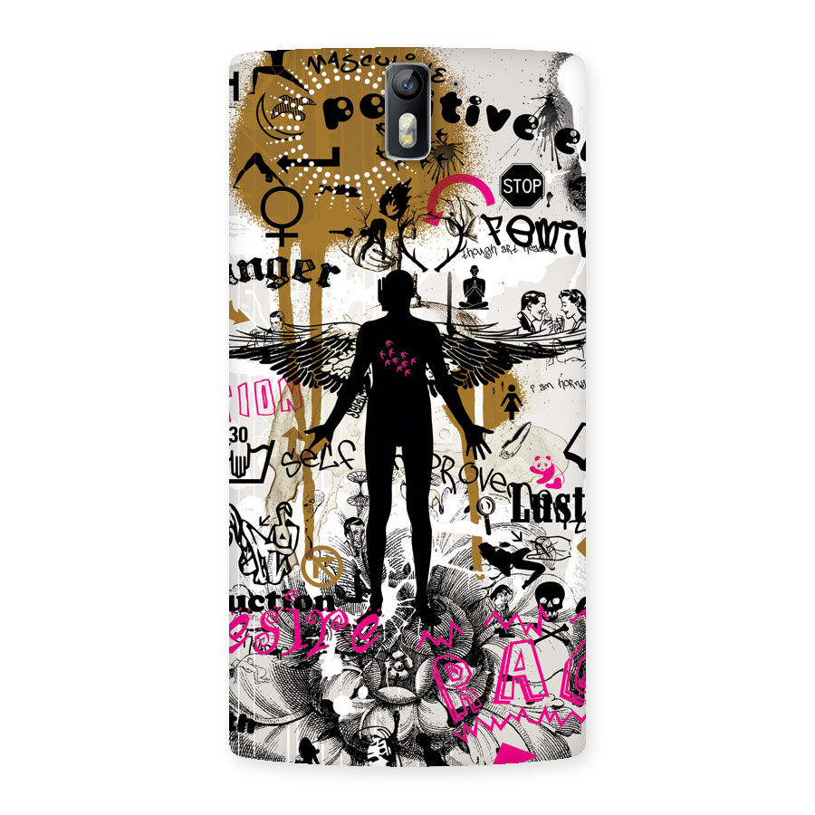 Abstract Words Silhouette Back Case for One Plus One