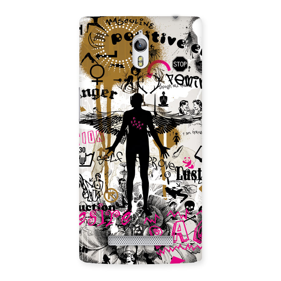 Abstract Words Silhouette Back Case for Oppo Find 7
