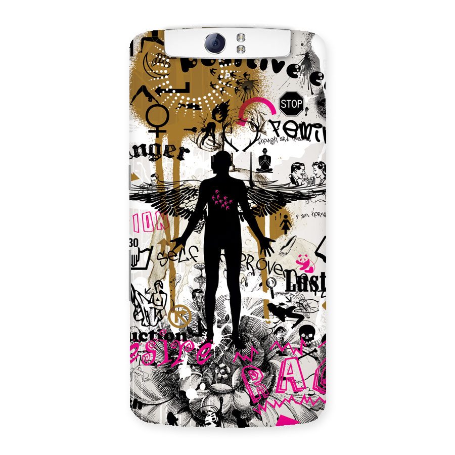 Abstract Words Silhouette Back Case for Oppo N1
