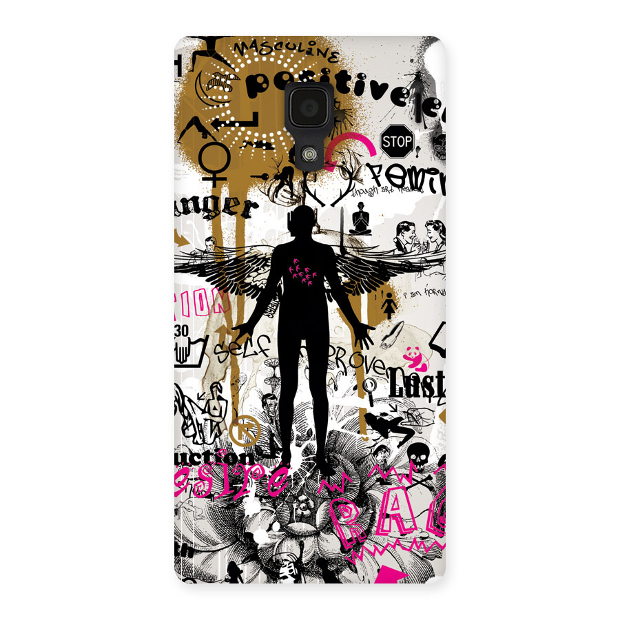 Abstract Words Silhouette Back Case for Redmi 1S