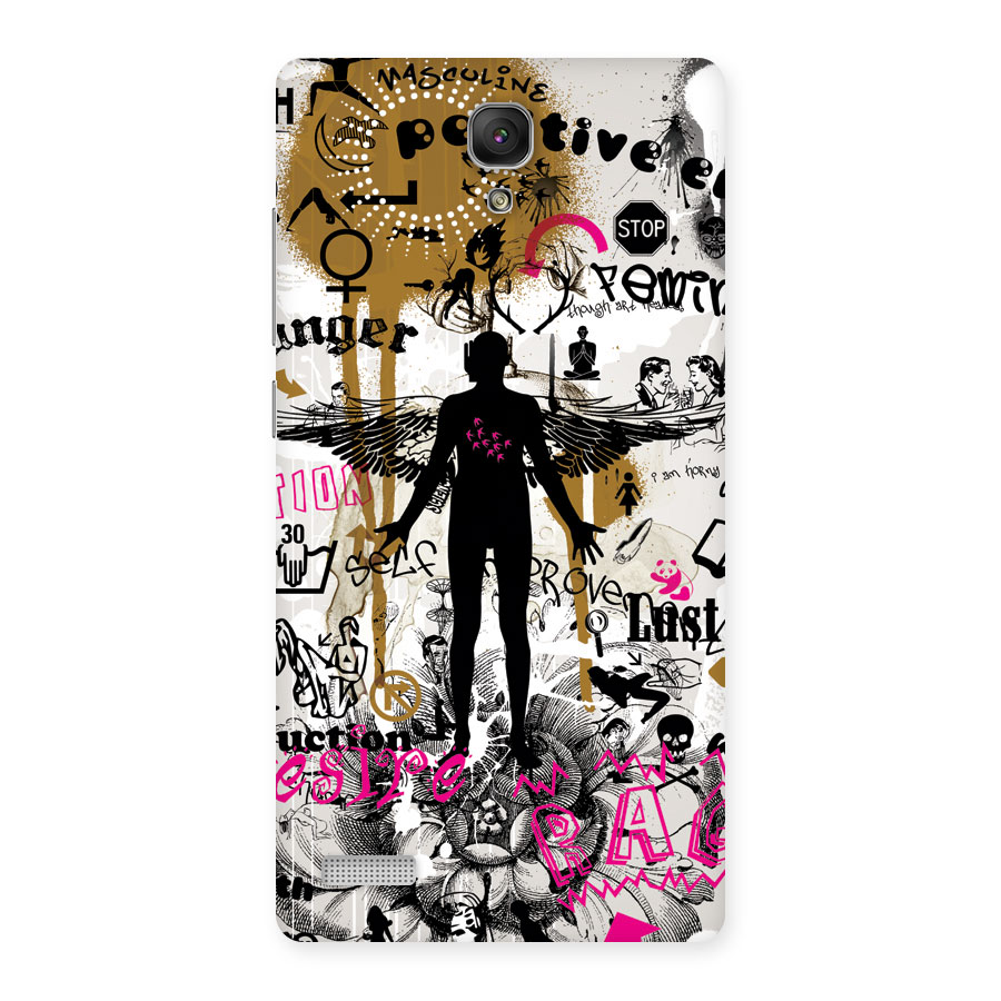Abstract Words Silhouette Back Case for Redmi Note
