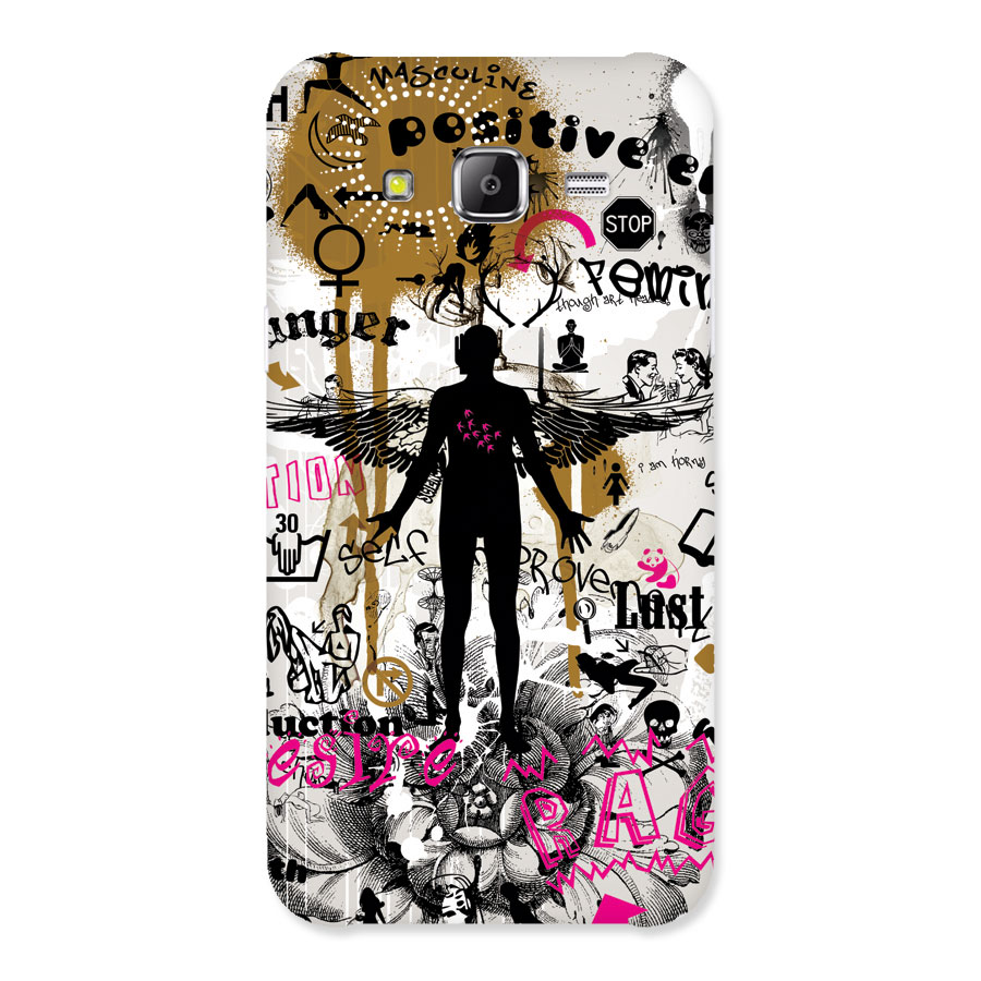 Abstract Words Silhouette Back Case for Samsung Galaxy J5