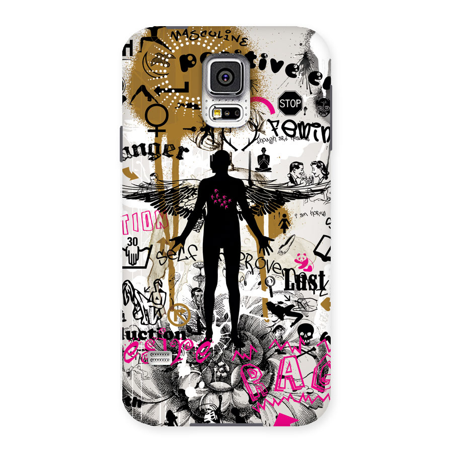 Abstract Words Silhouette Back Case for Samsung Galaxy S5
