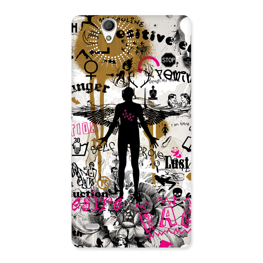 Abstract Words Silhouette Back Case for Sony Xperia C4