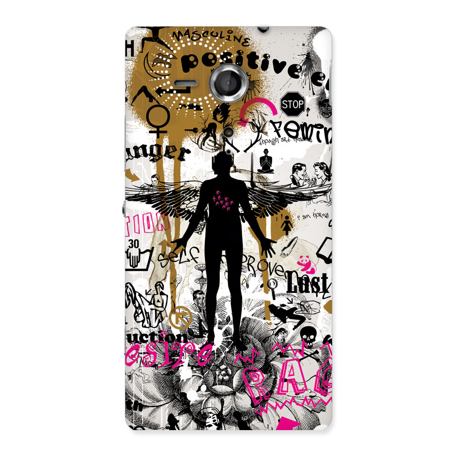 Abstract Words Silhouette Back Case for Sony Xperia SP