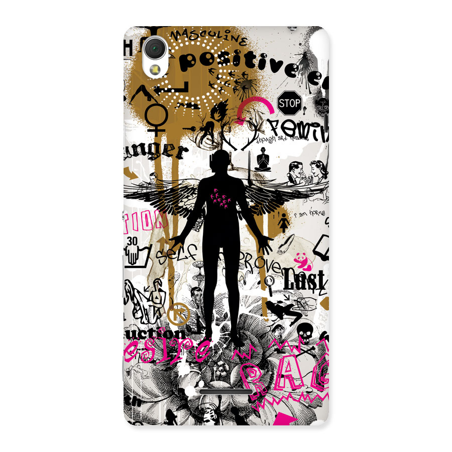 Abstract Words Silhouette Back Case for Sony Xperia T3