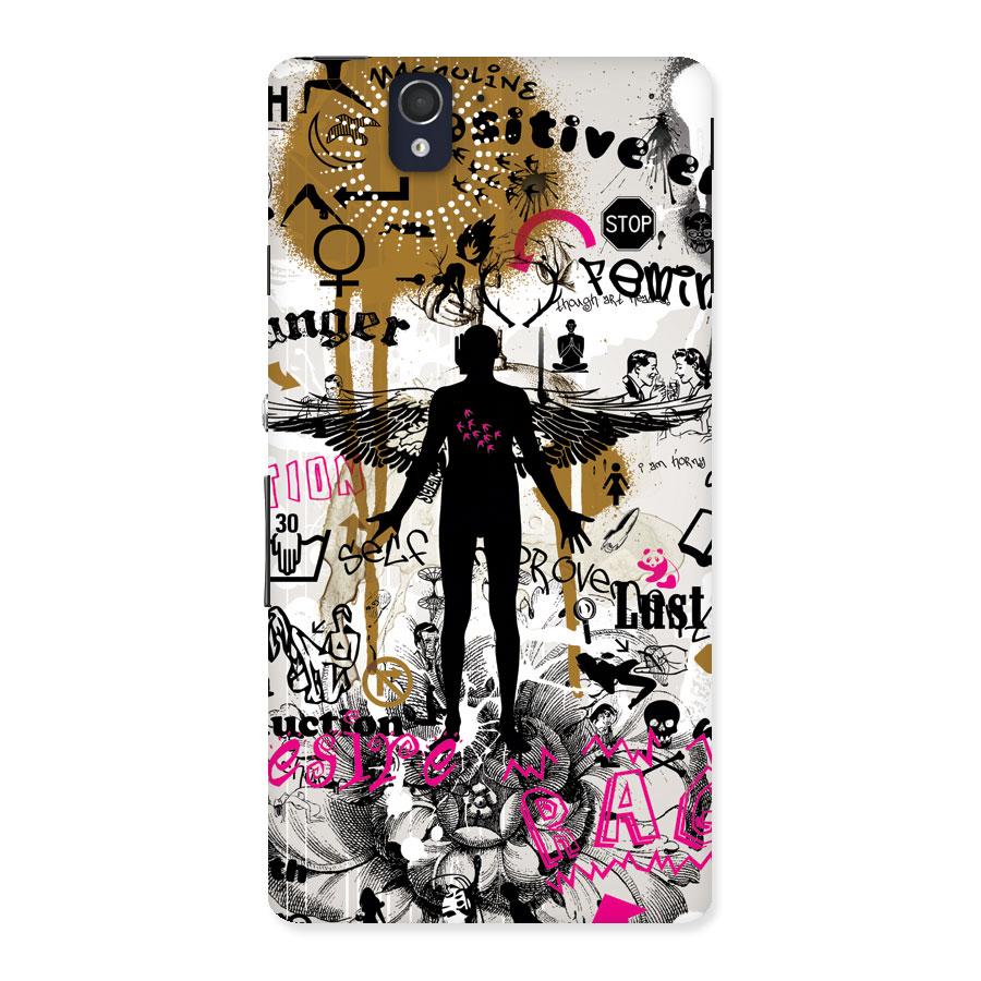 Abstract Words Silhouette Back Case for Sony Xperia Z