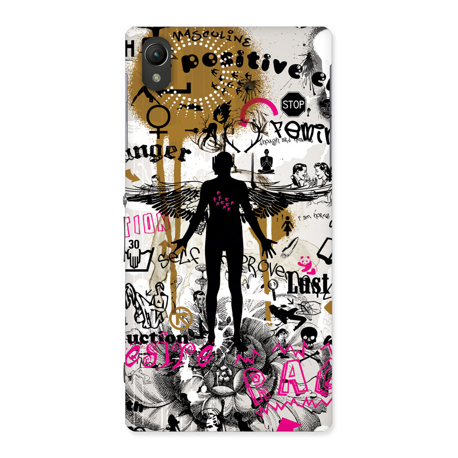 Abstract Words Silhouette Back Case for Sony Xperia Z1