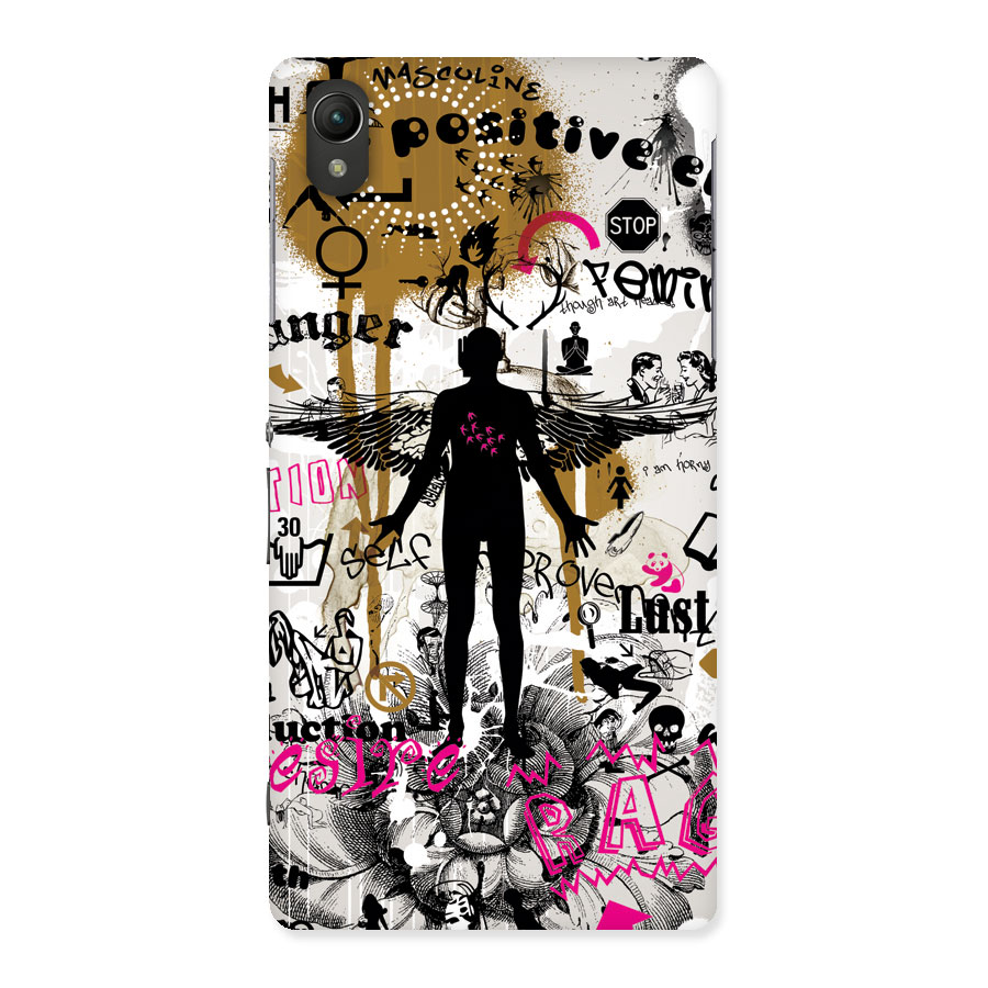 Abstract Words Silhouette Back Case for Sony Xperia Z2