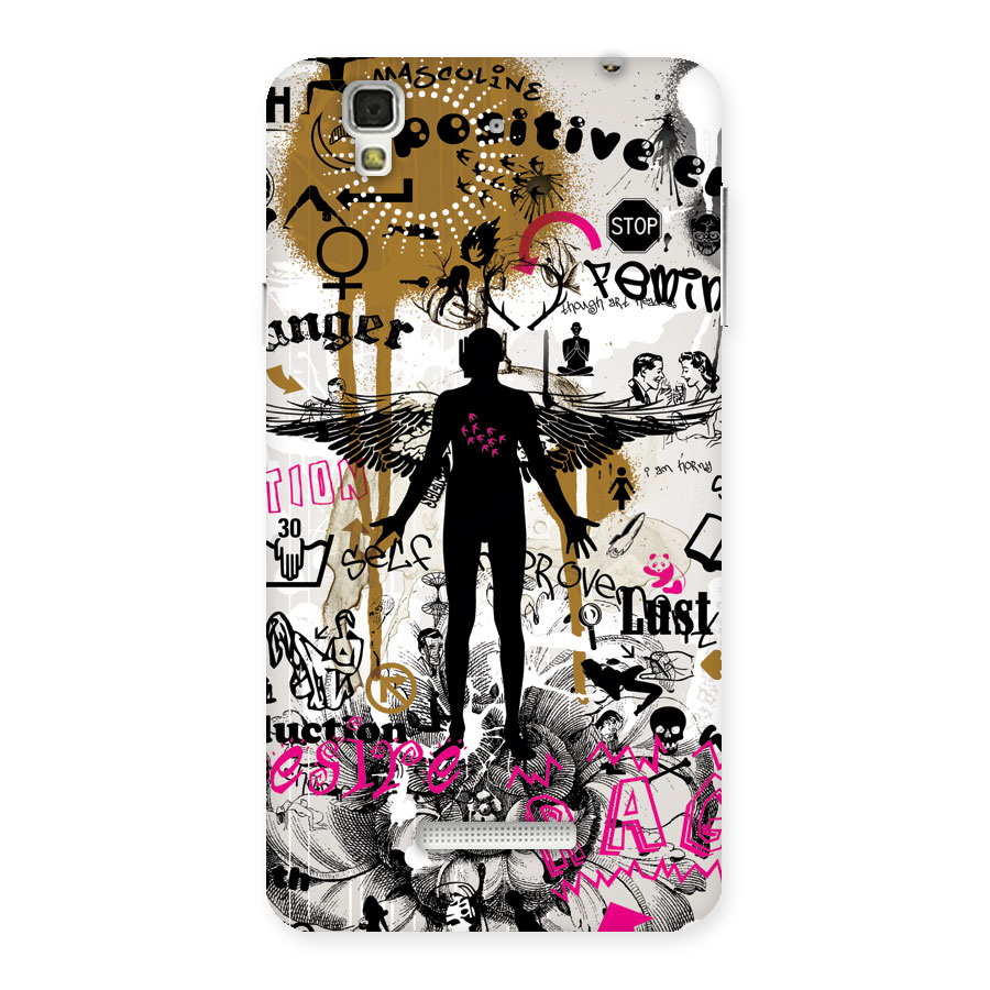 Abstract Words Silhouette Back Case for Yu Yureka