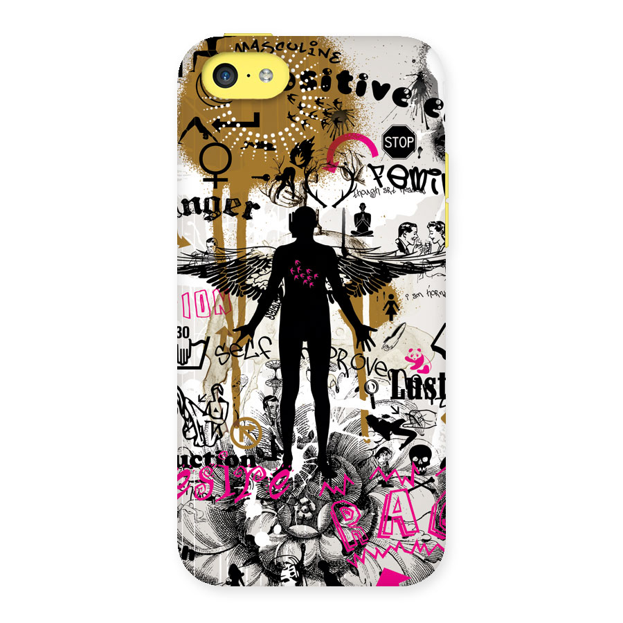 Abstract Words Silhouette Back Case for iPhone 5C