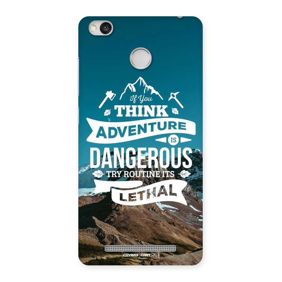 Adventure Dangerous Lethal Back Case for Redmi 3S Prime
