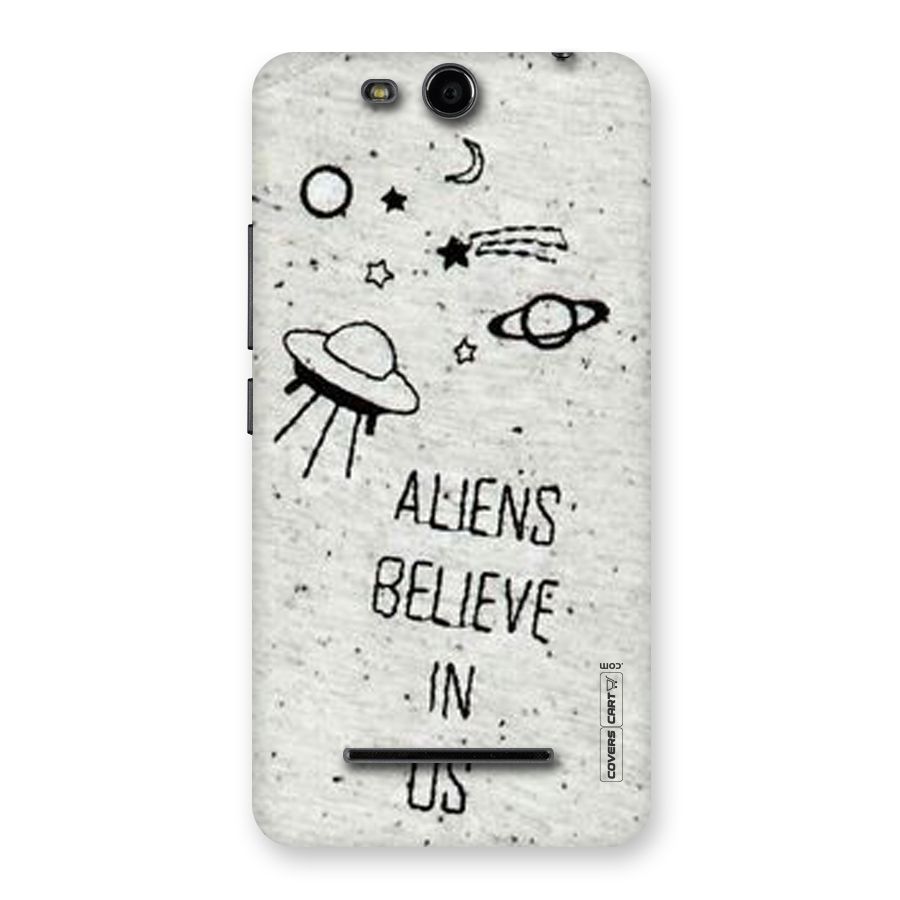 Aliens Believe In Us Back Case for Micromax Canvas Juice 3 Q392