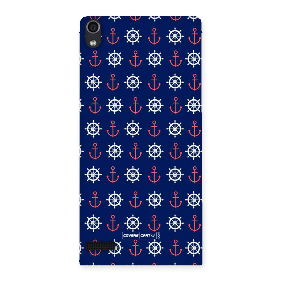 Anchor Pattern Blue Back Case for Ascend P6