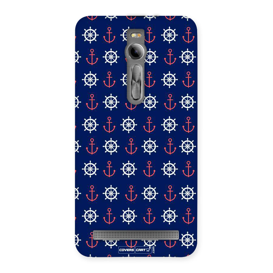 Anchor Pattern Blue Back Case for Asus Zenfone 2