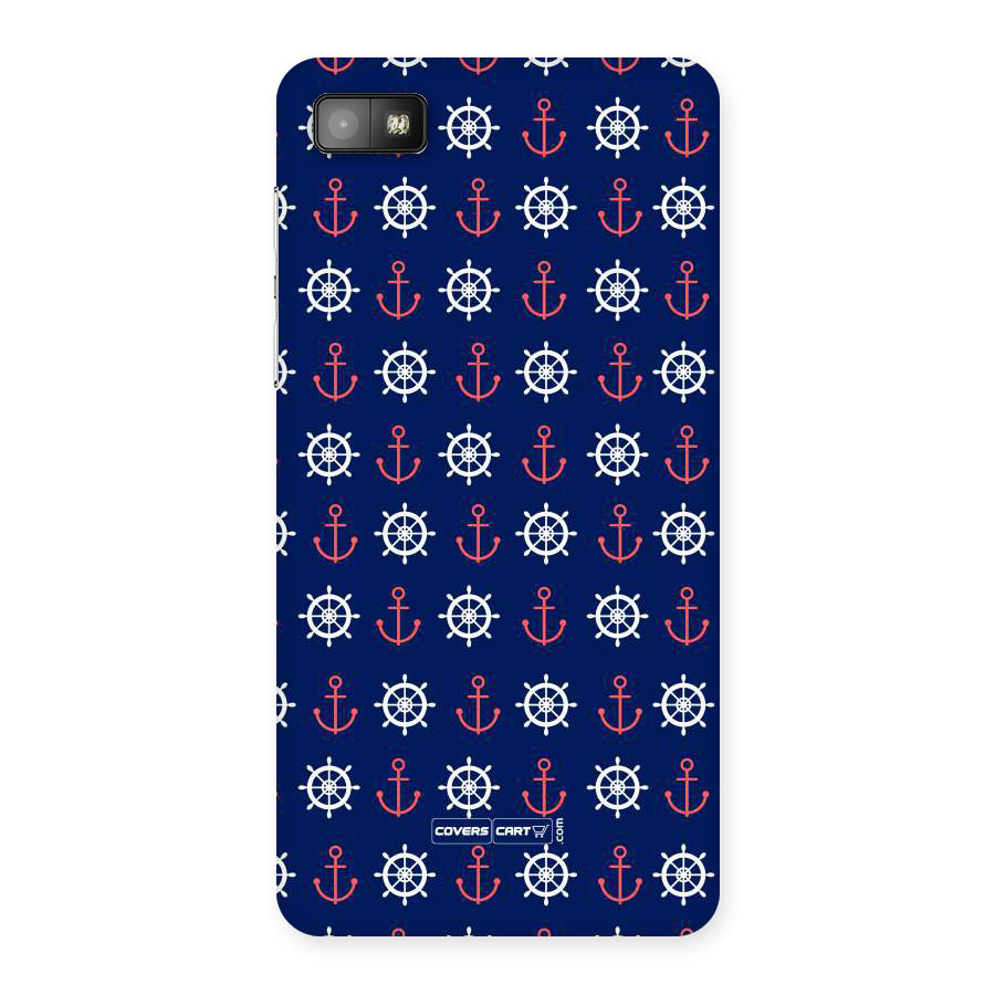 Anchor Pattern Blue Back Case for Blackberry Z10