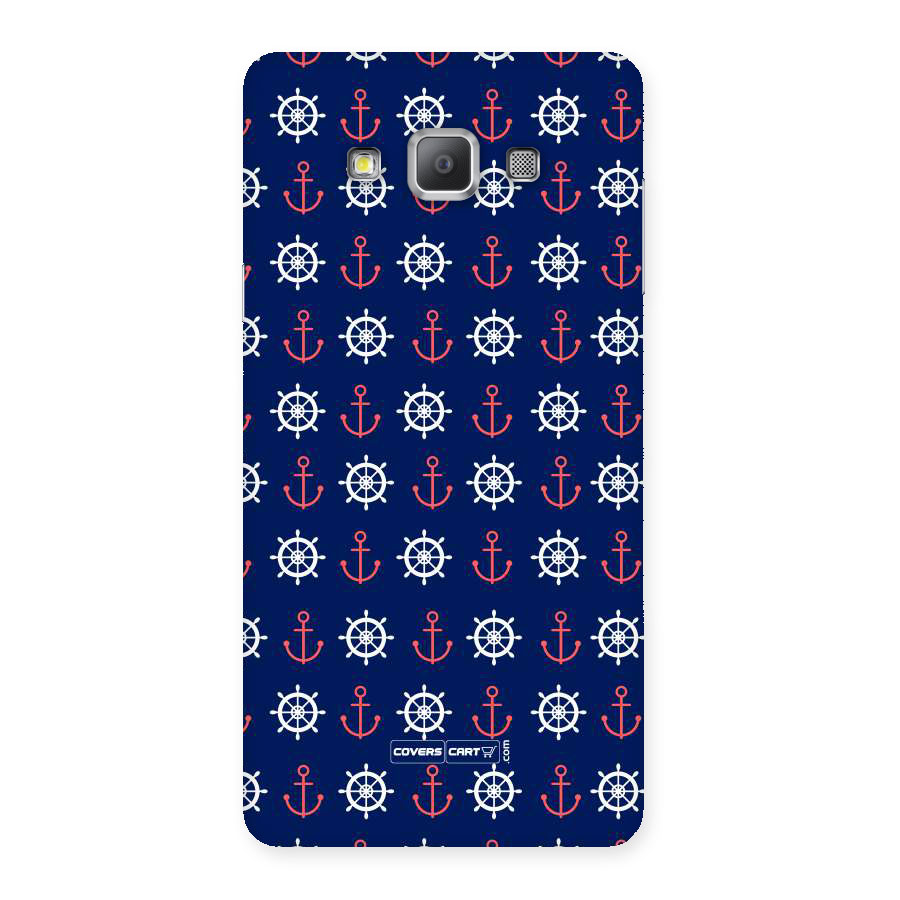 Anchor Pattern Blue Back Case for Galaxy A7