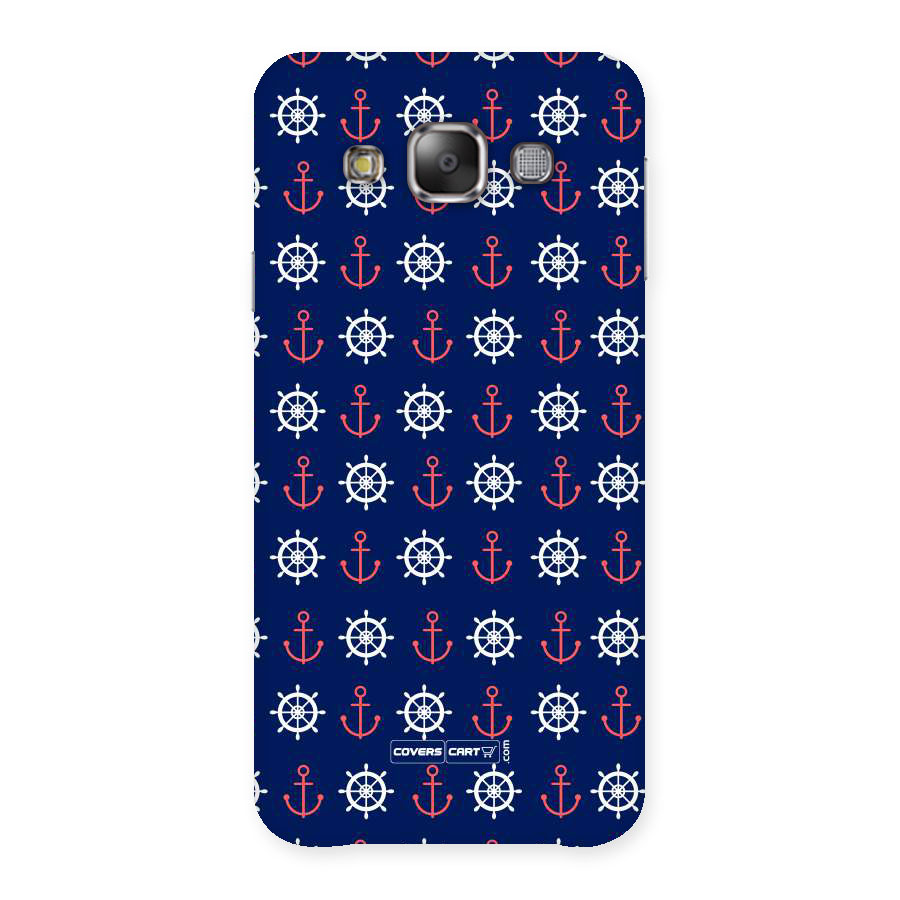 Anchor Pattern Blue Back Case for Galaxy E7