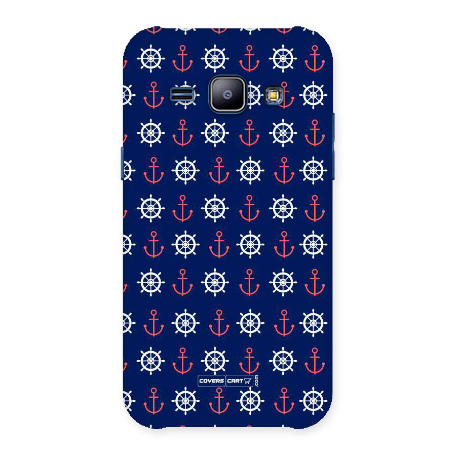 Anchor Pattern Blue Back Case for Galaxy J1