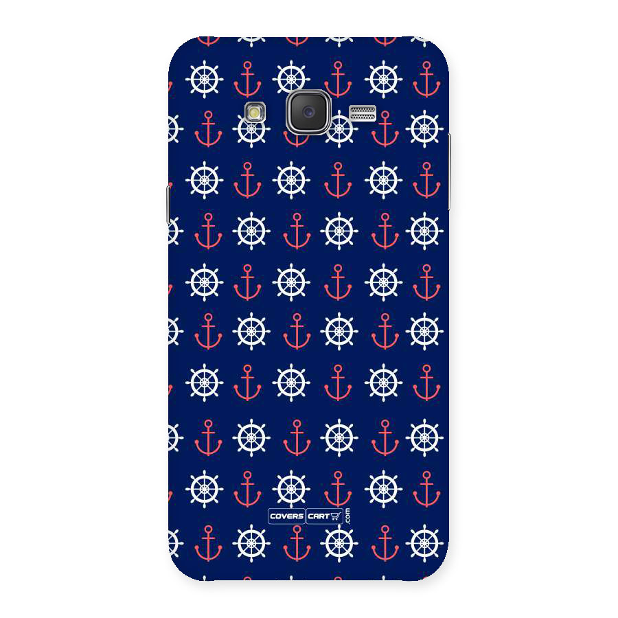Anchor Pattern Blue Back Case for Galaxy J7
