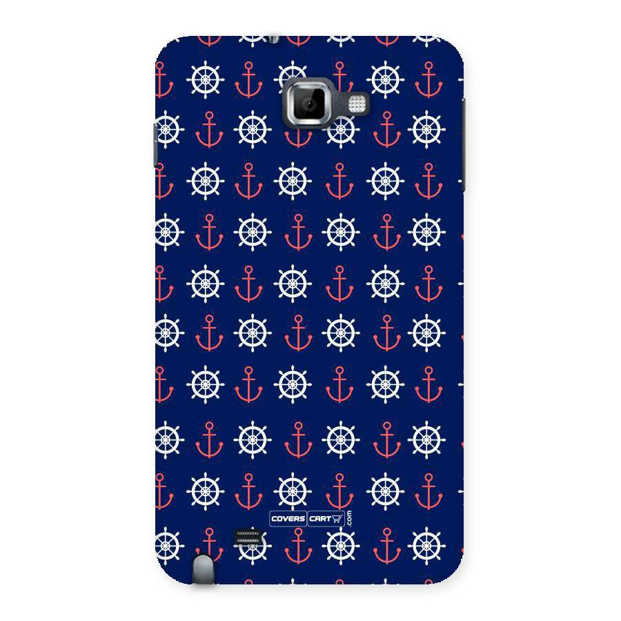 Anchor Pattern Blue Back Case for Galaxy Note