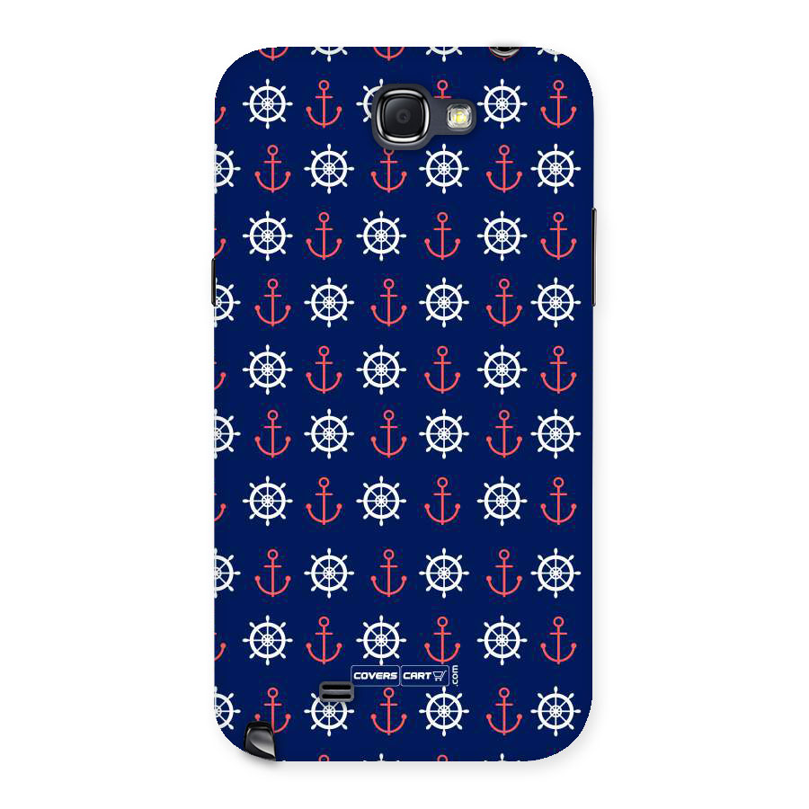 Anchor Pattern Blue Back Case for Galaxy Note 2