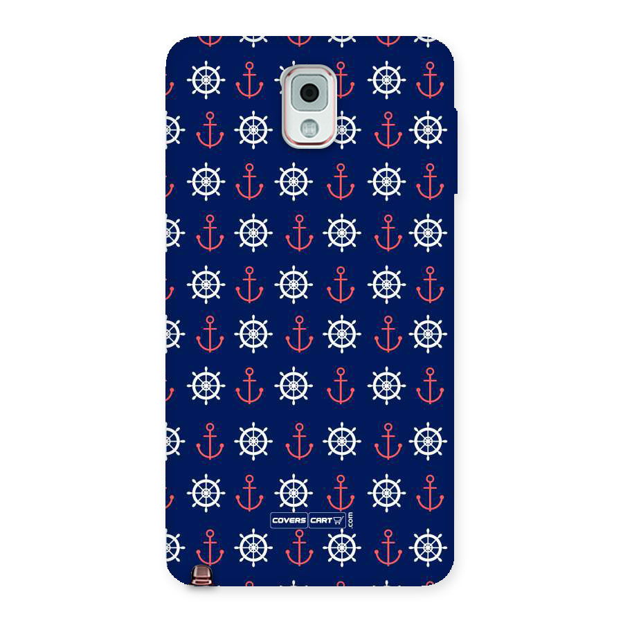Anchor Pattern Blue Back Case for Galaxy Note 3
