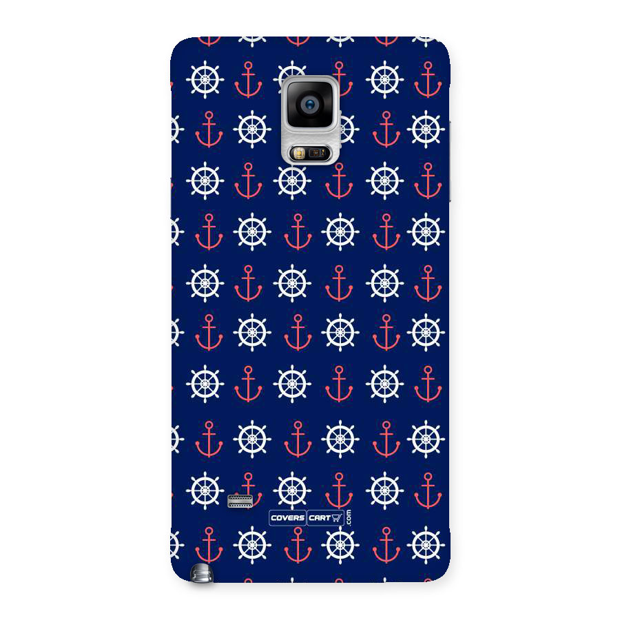 Anchor Pattern Blue Back Case for Galaxy Note 4