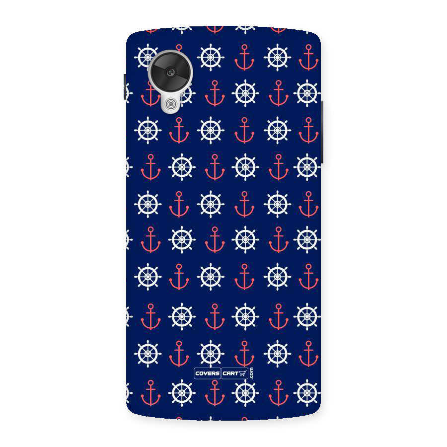 Anchor Pattern Blue Back Case for Google Nexus 5