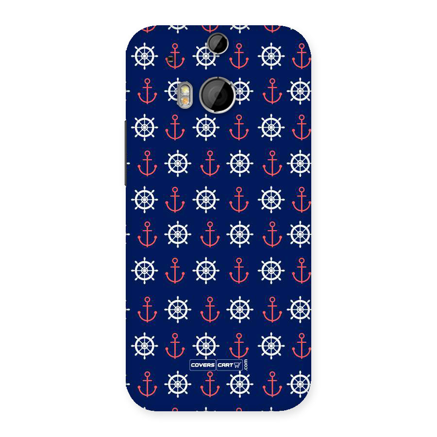 Anchor Pattern Blue Back Case for HTC One M8