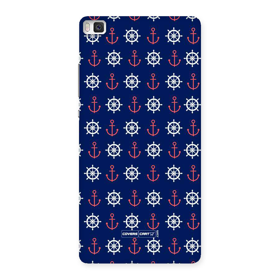 Anchor Pattern Blue Back Case for Huawei P8