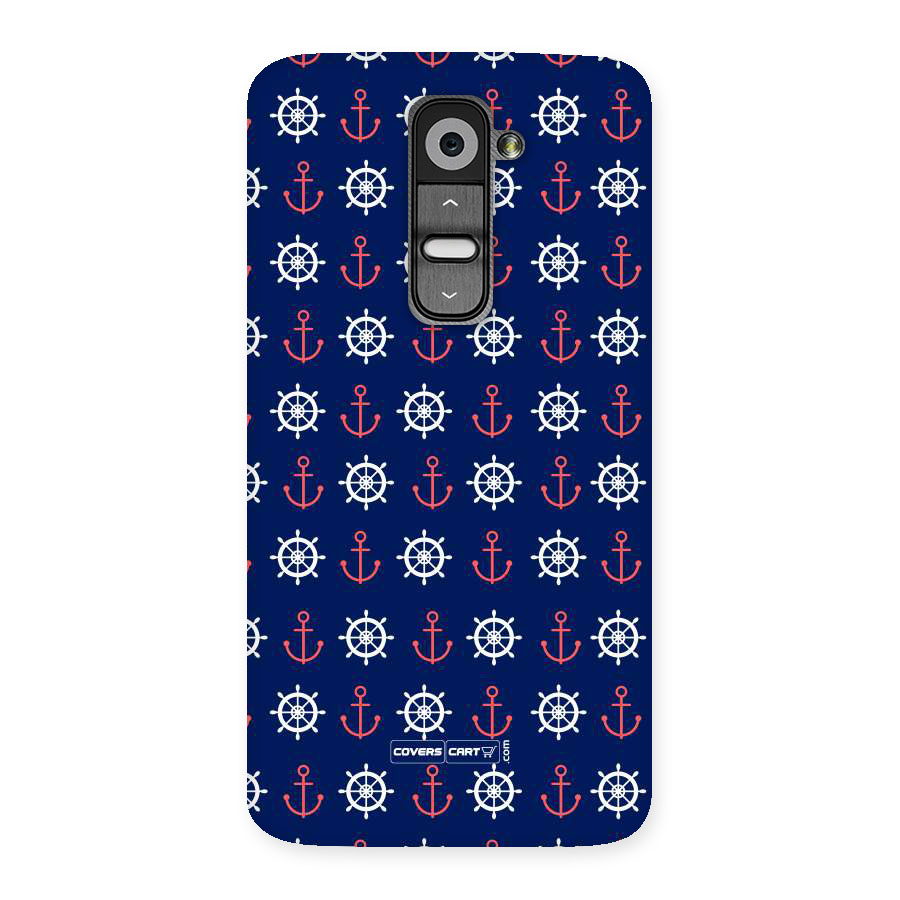 Anchor Pattern Blue Back Case for LG G2