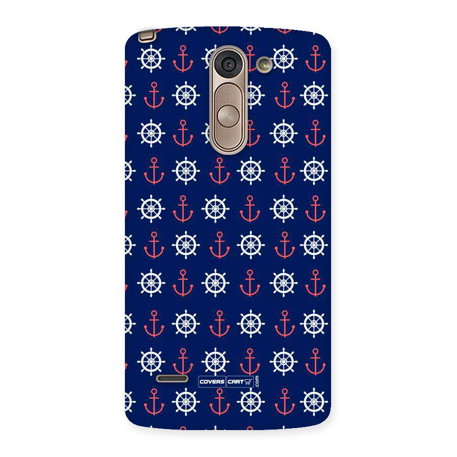 Anchor Pattern Blue Back Case for LG G3 Stylus