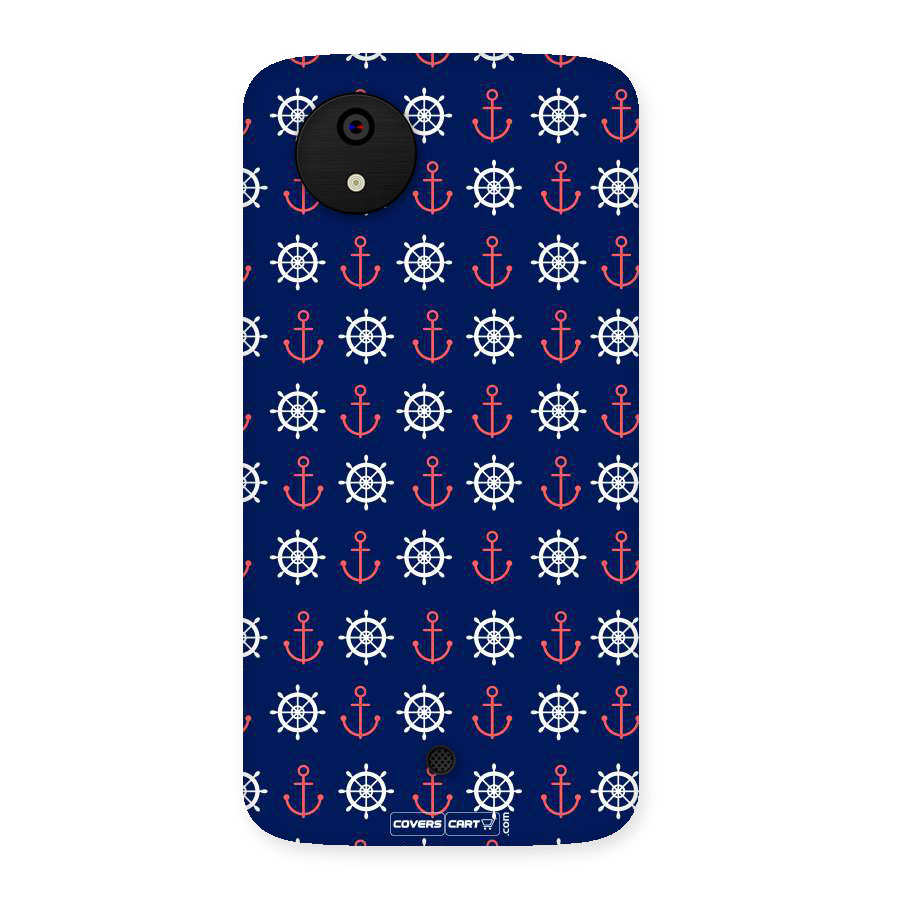 Anchor Pattern Blue Back Case for Micromax Canvas A1