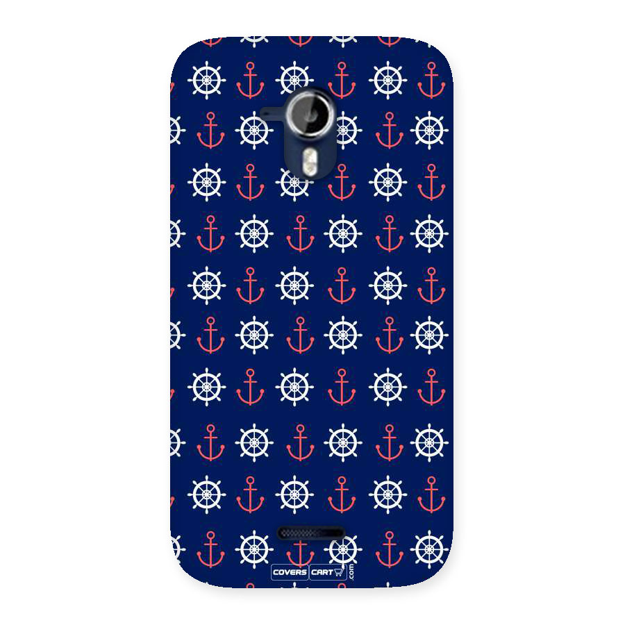 Anchor Pattern Blue Back Case for Micromax Canvas Magnus A117