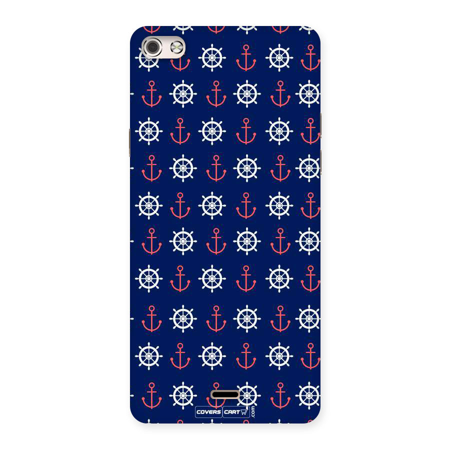 Anchor Pattern Blue Back Case for Micromax Canvas Silver 5
