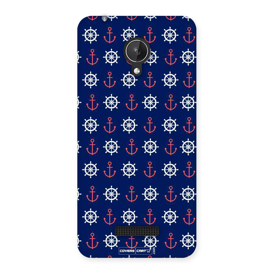 Anchor Pattern Blue Back Case for Micromax Canvas Spark Q380