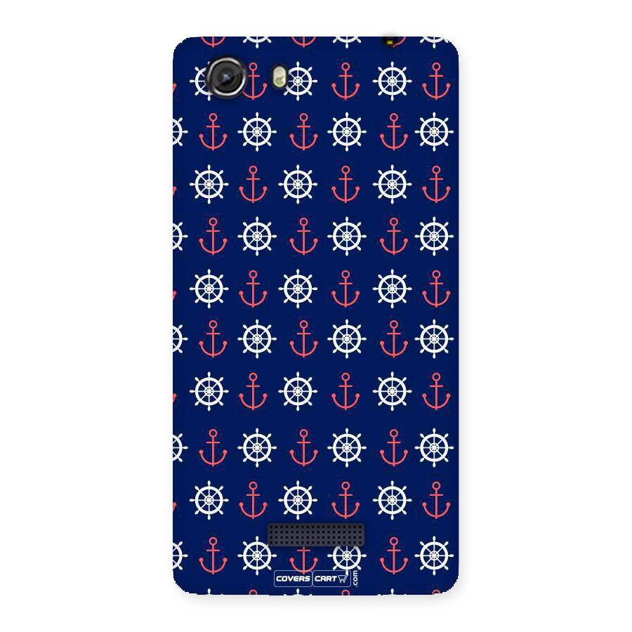 Anchor Pattern Blue Back Case for Micromax Unite 3