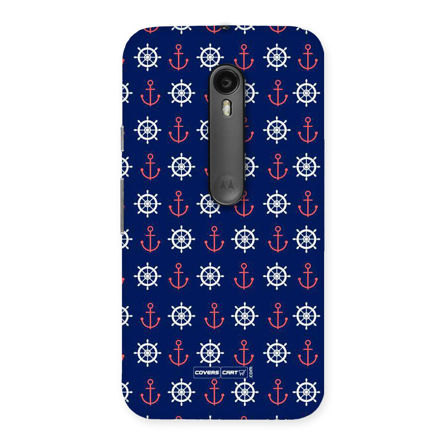 Anchor Pattern Blue Back Case for Moto G3