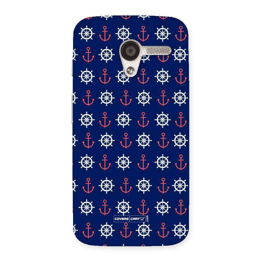 Anchor Pattern Blue Back Case for Moto X