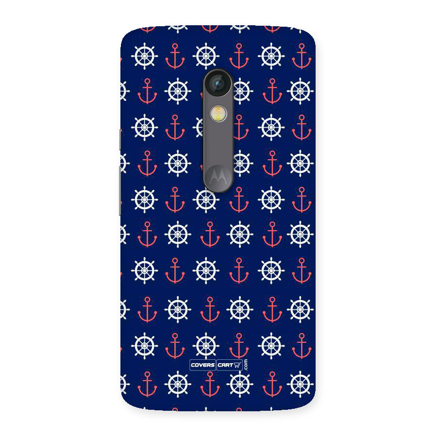 Anchor Pattern Blue Back Case for Moto X Play
