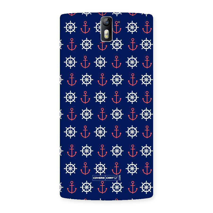 Anchor Pattern Blue Back Case for One Plus One
