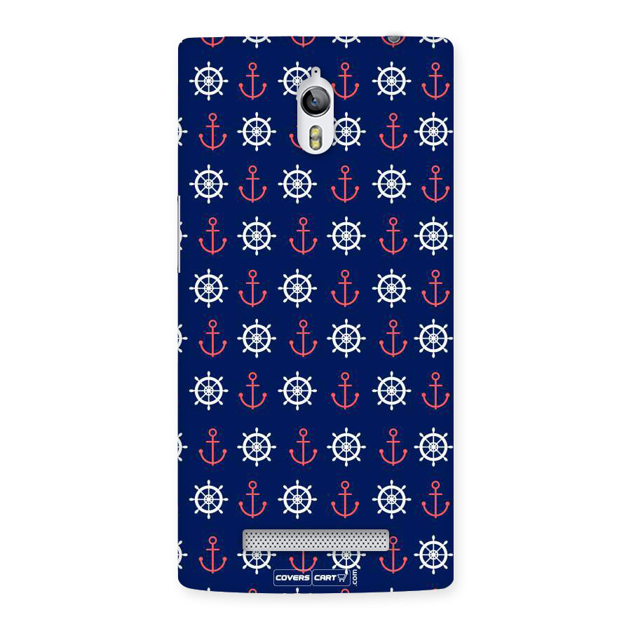Anchor Pattern Blue Back Case for Oppo Find 7
