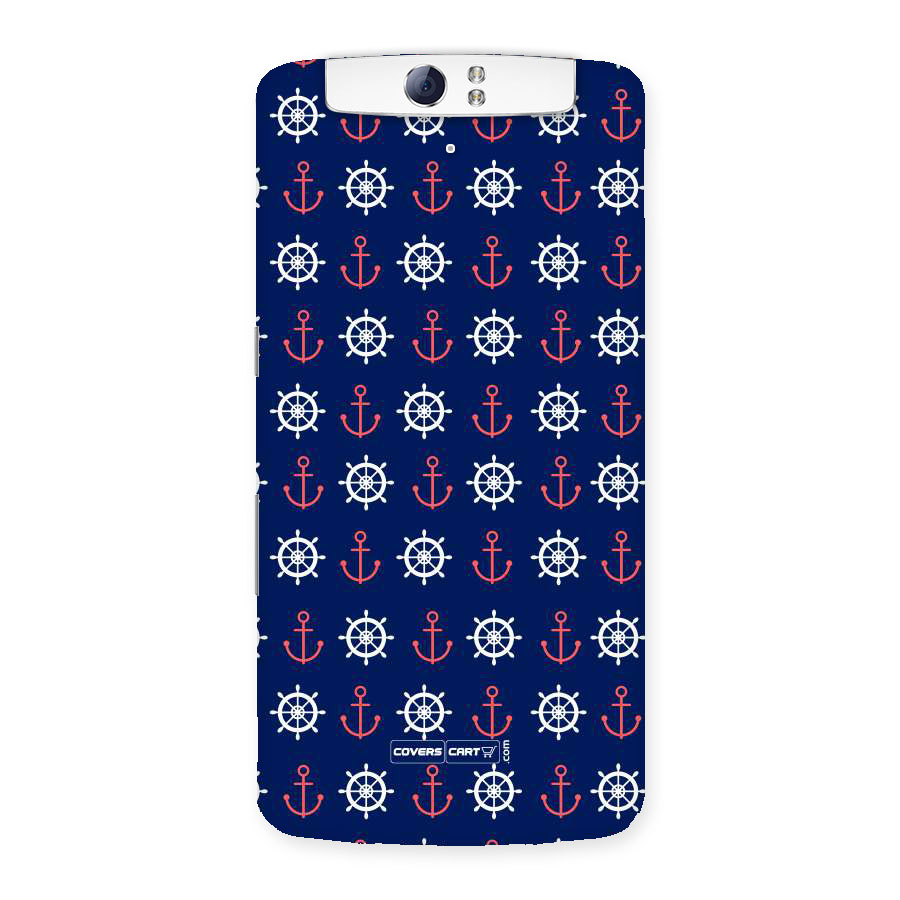 Anchor Pattern Blue Back Case for Oppo N1