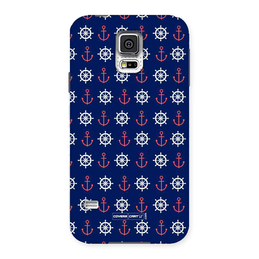 Anchor Pattern Blue Back Case for Samsung Galaxy S5
