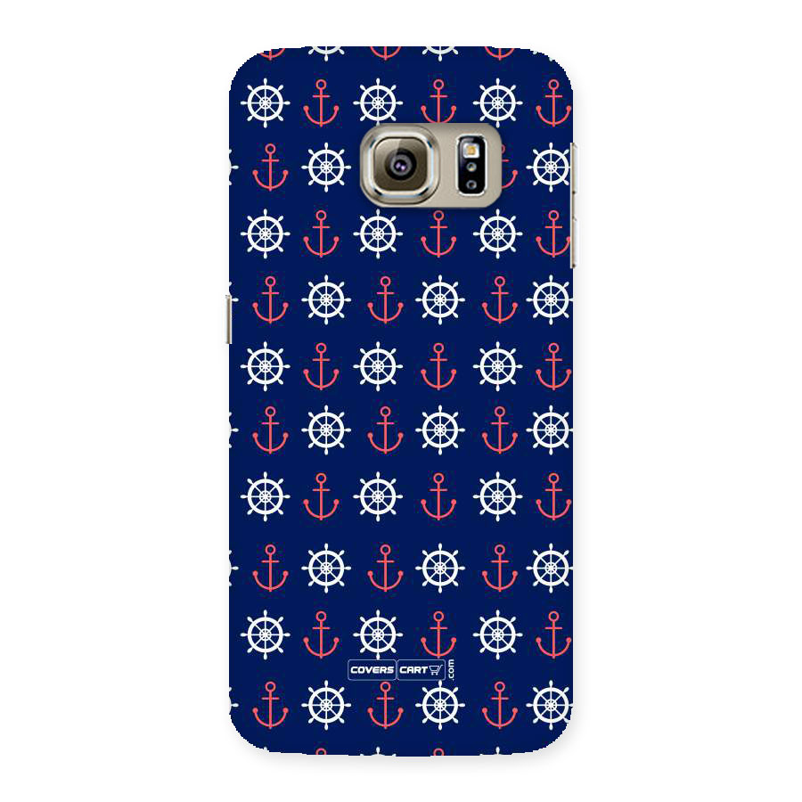 Anchor Pattern Blue Back Case for Samsung Galaxy S6 Edge Plus